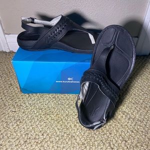 kuru footwear letti jet black sandals